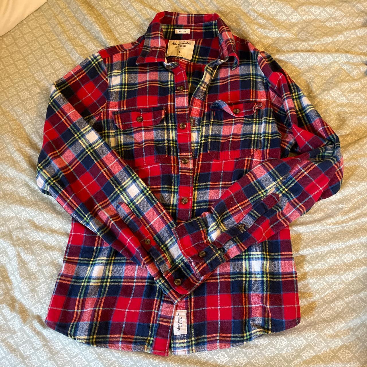 Abercrombie & Fitch flannel - men’s “muscle” fit -... - Depop