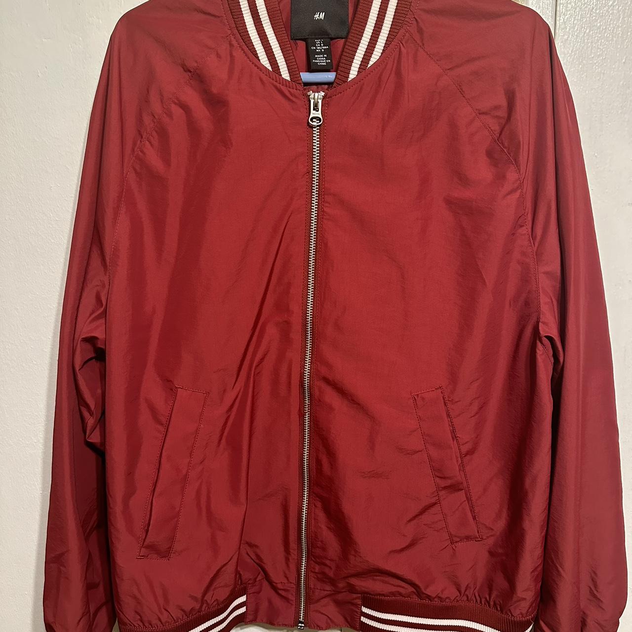 H&m burgundy clearance bomber jacket