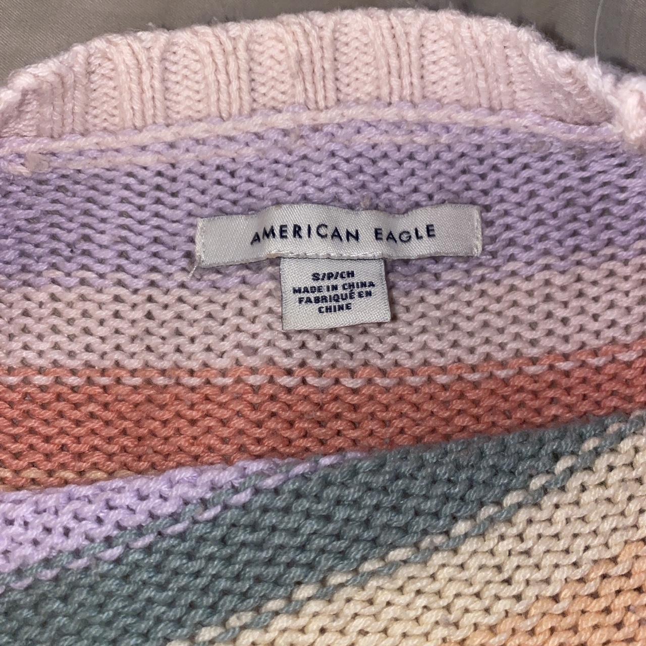 american eagle knit rainbow sweater • cropped fit | Depop