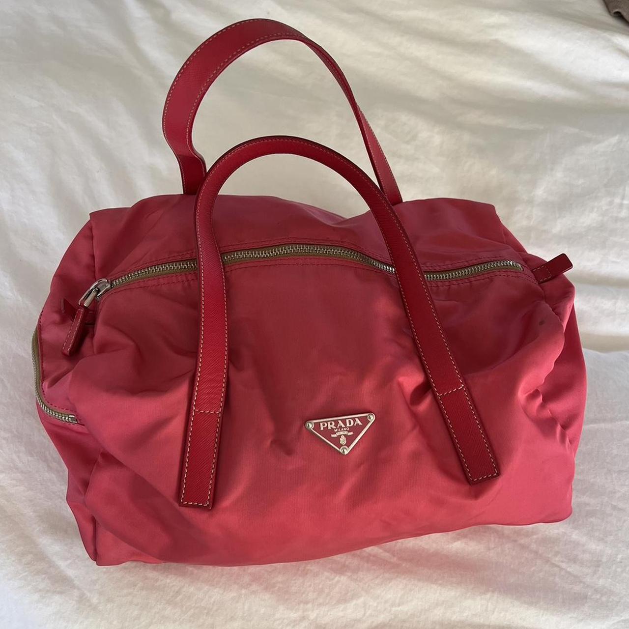 Prada nylon bag pink 100 genuine Has a few marks