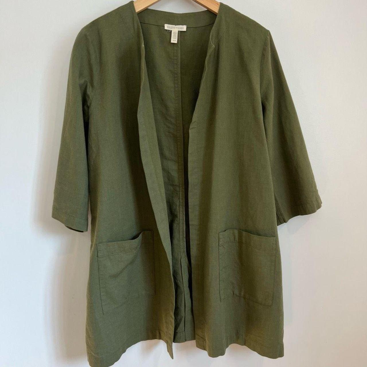 Eileen Fisher Women s Organic Cotton Green Jacket