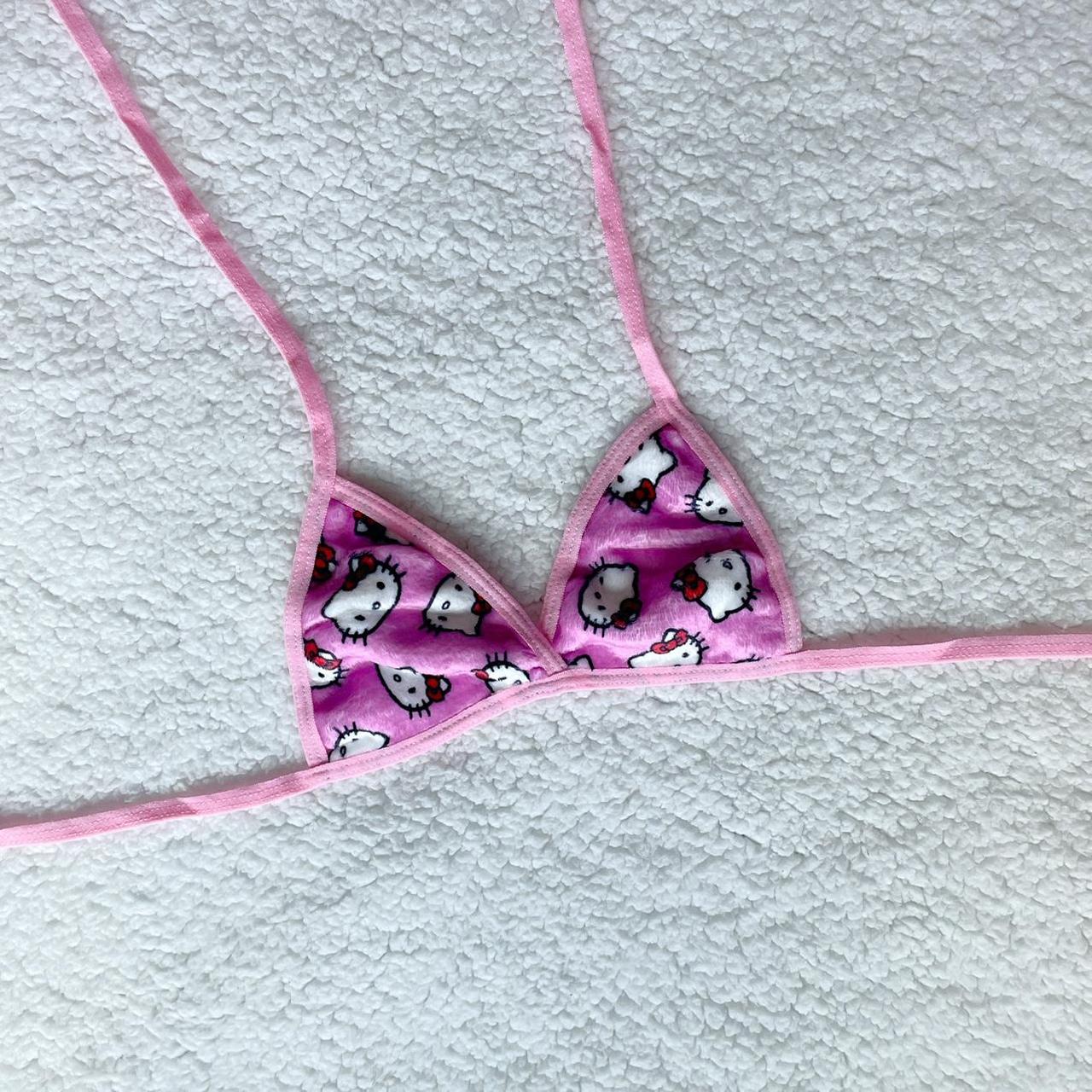 Hello Kitty® Fluffy Print Tie Bralette Pink SIZES:... - Depop