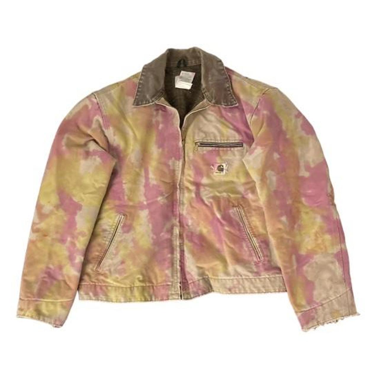 Tie dye Carhartt jacket large Distressed Depop