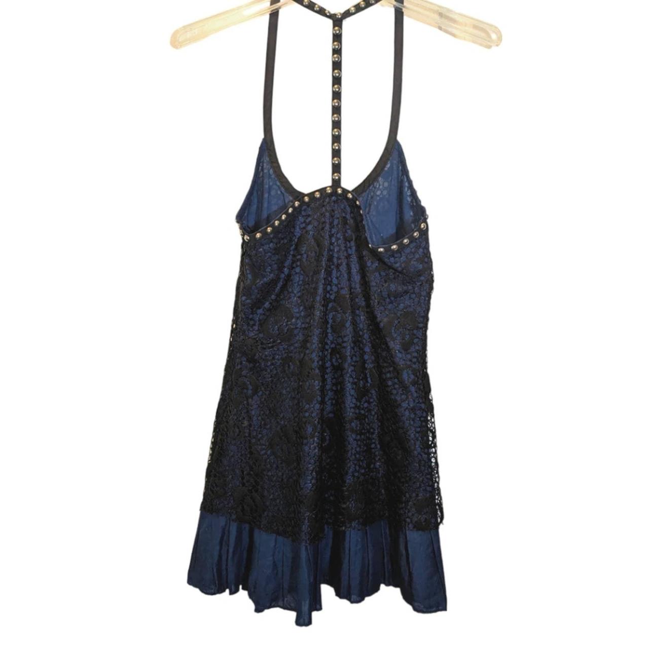 Free People lace, studded straps, ruffle mini