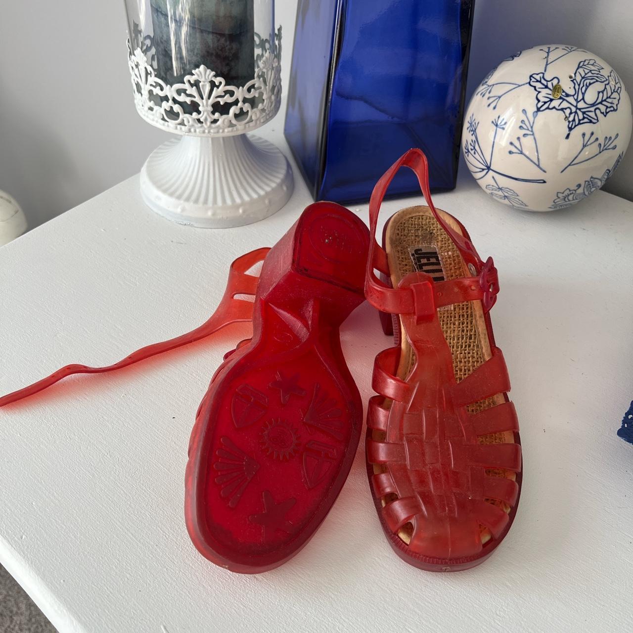 90s cherry red 🍒 jelly heels. Depop