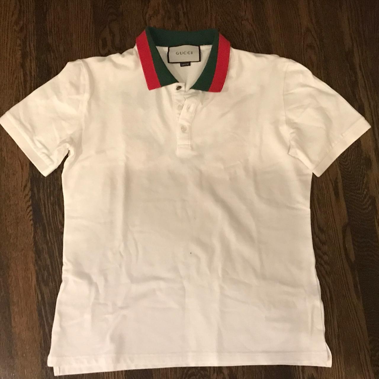 Gucci X Yankees Polo White/Red/Navy Blue Size: - Depop