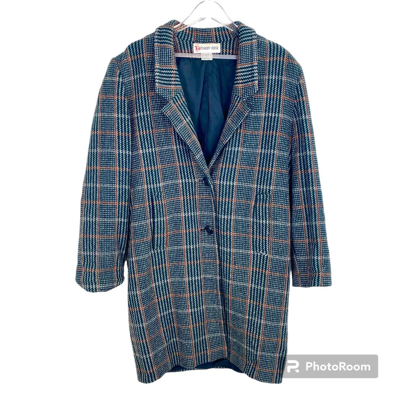 Peabody House Wool Blend Plaid Full good Length Coat