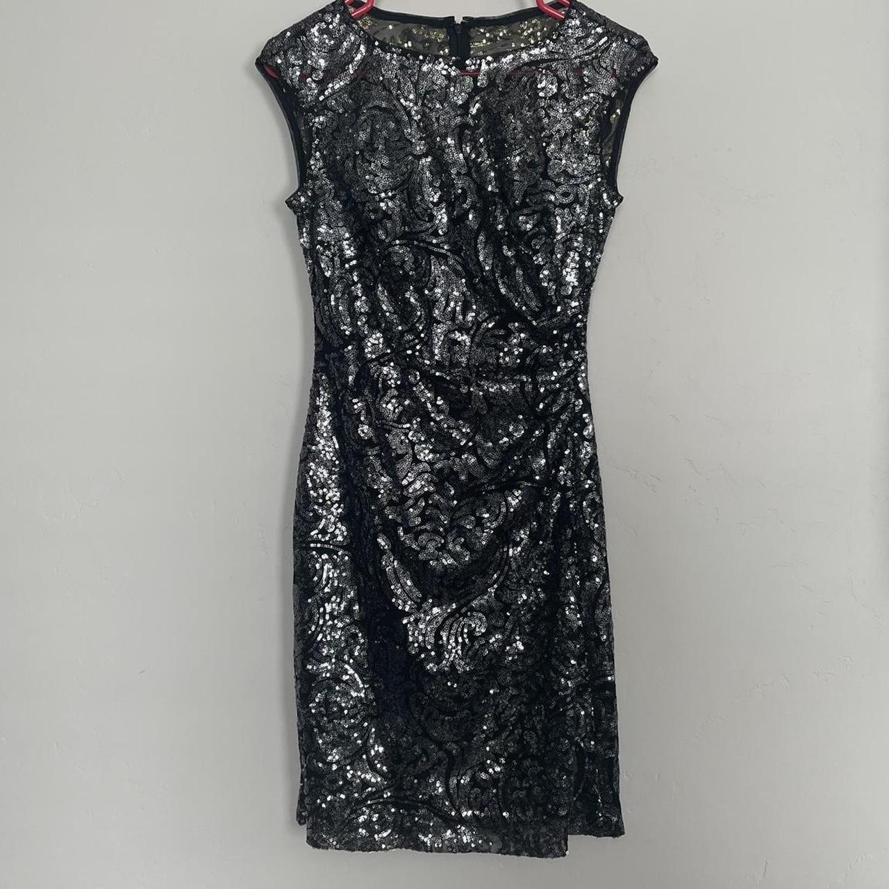 Ralph Lauren Women's Black and Silver Dress | Depop