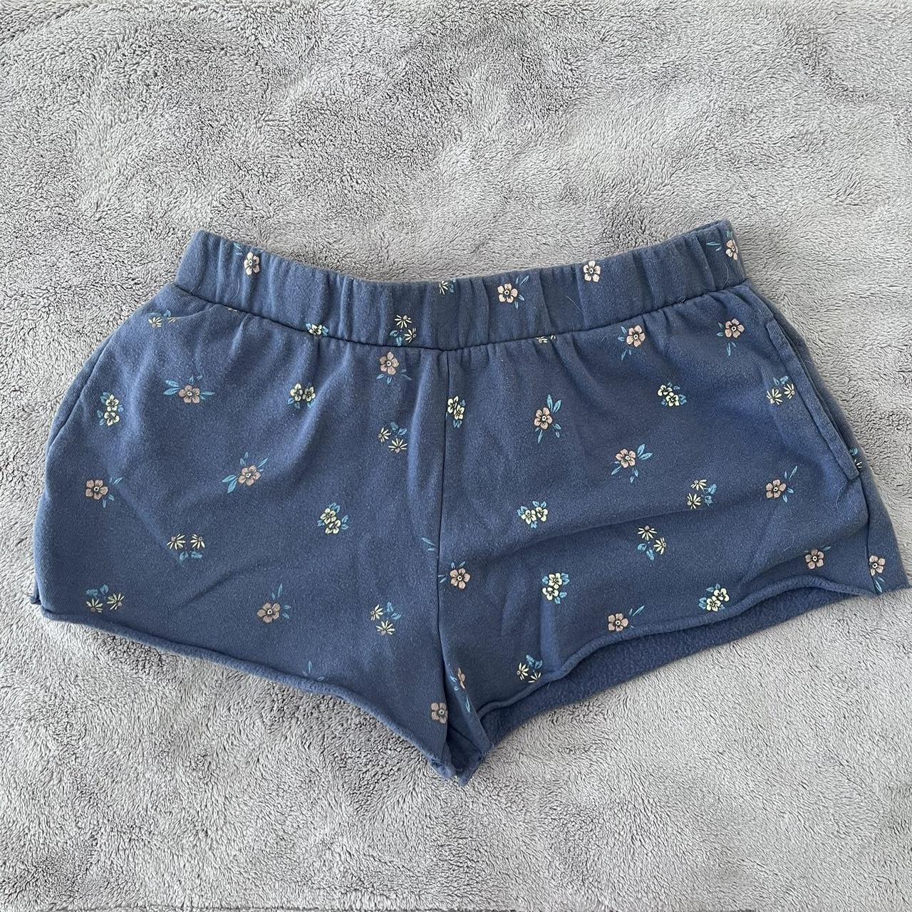 Blue floral pajama shorts - Colsie brand from... - Depop