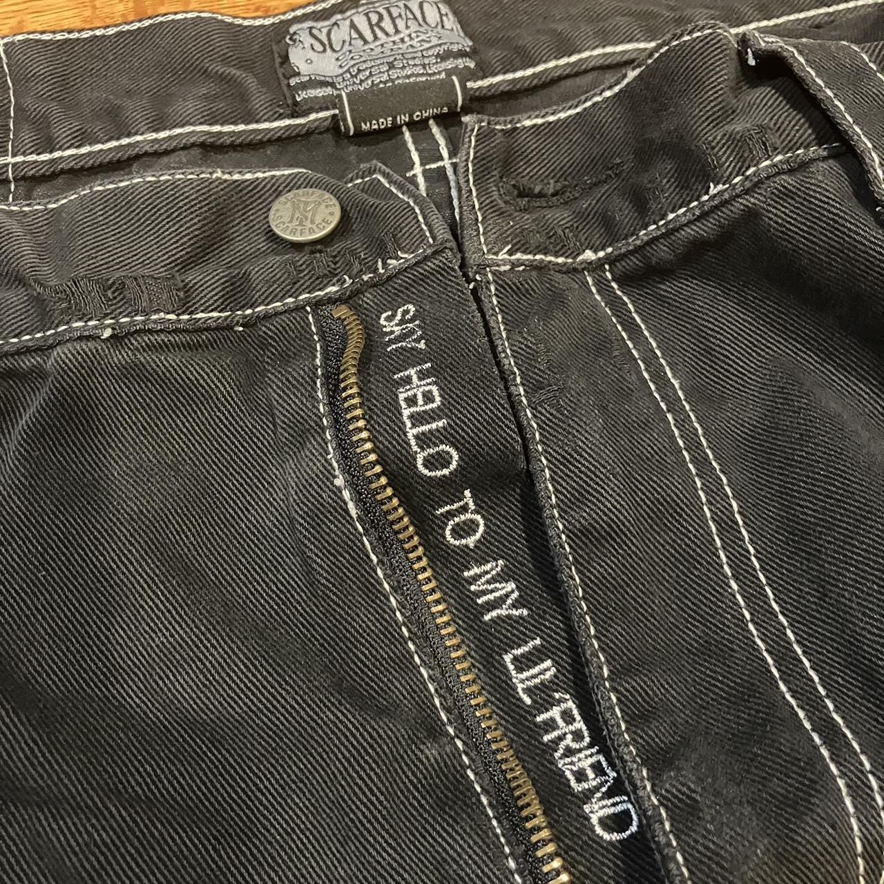 RARE VINTAGE SCARFACE JORTS SIZE 40 BAGGY AS SHIT... - Depop