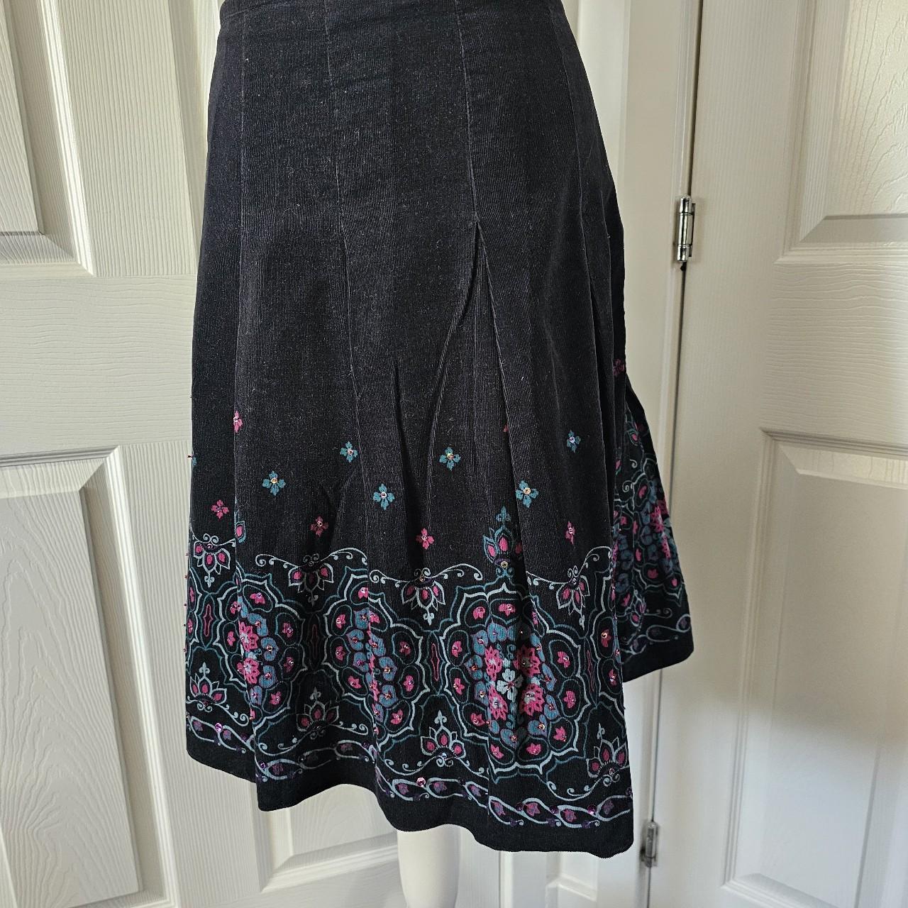 Marks And Spencer Needlecord Skirt Black Size... - Depop