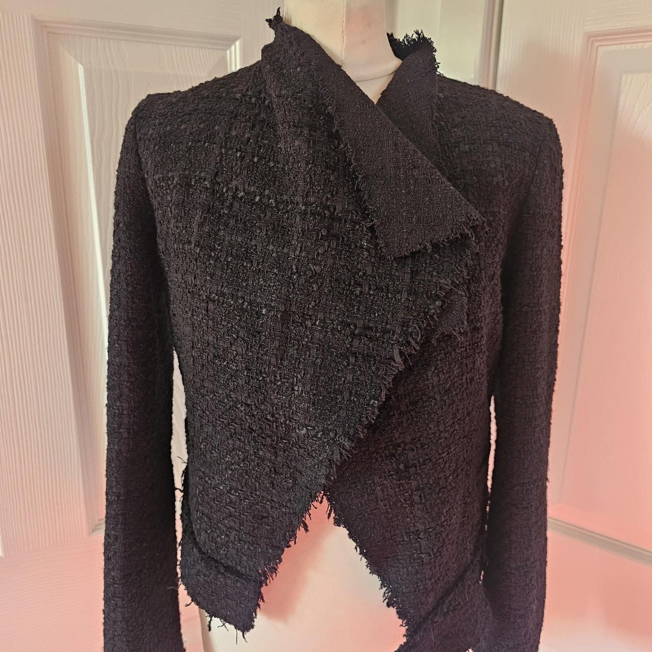 Black boucle jacket zara hotsell