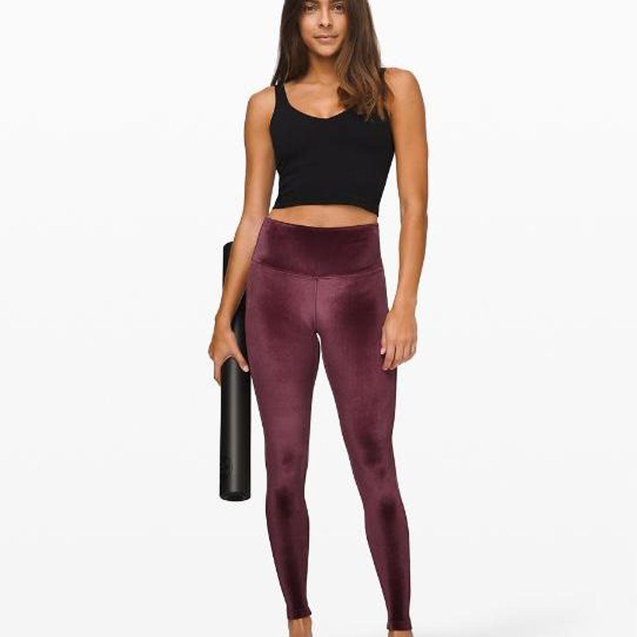 Lululemon purple velour leggings - rare lululemons-... - Depop