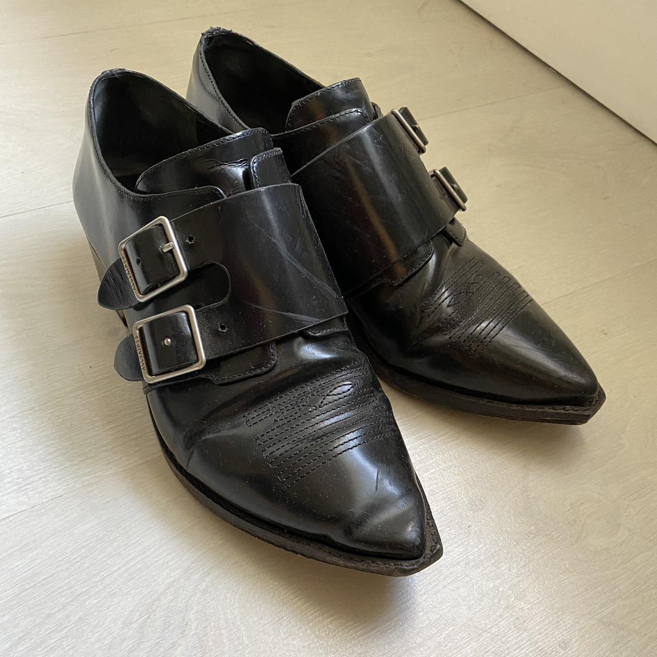 All saints pointed brogues with slight heel - very... - Depop