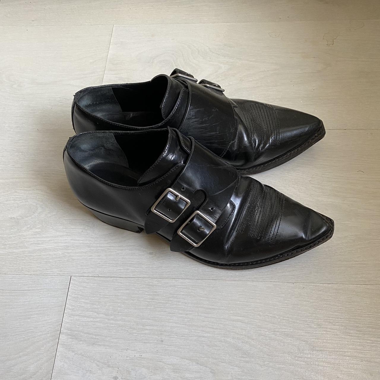 All saints pointed brogues with slight heel - very... - Depop