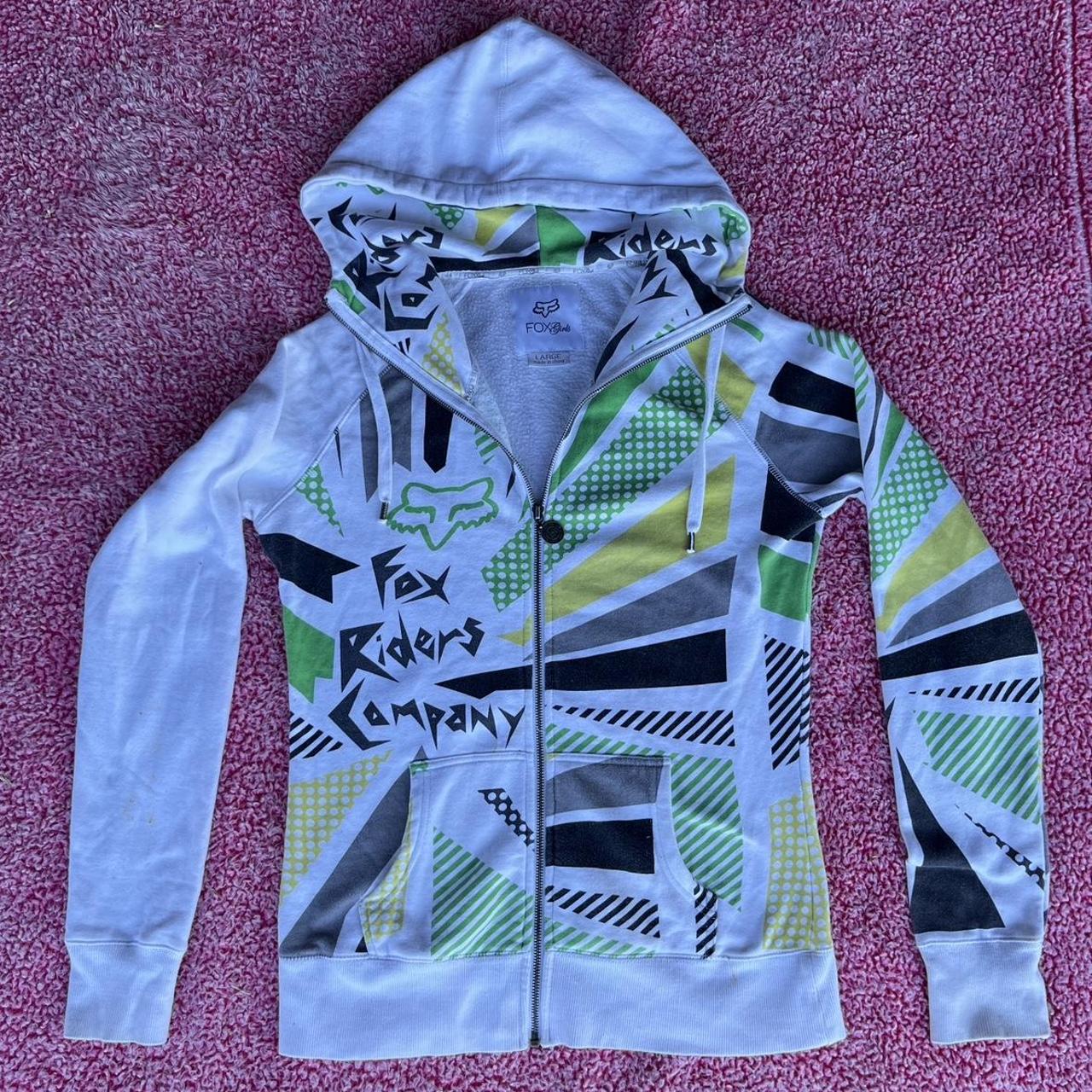 early 2000s fox racing zip up hoodie    total... - Depop