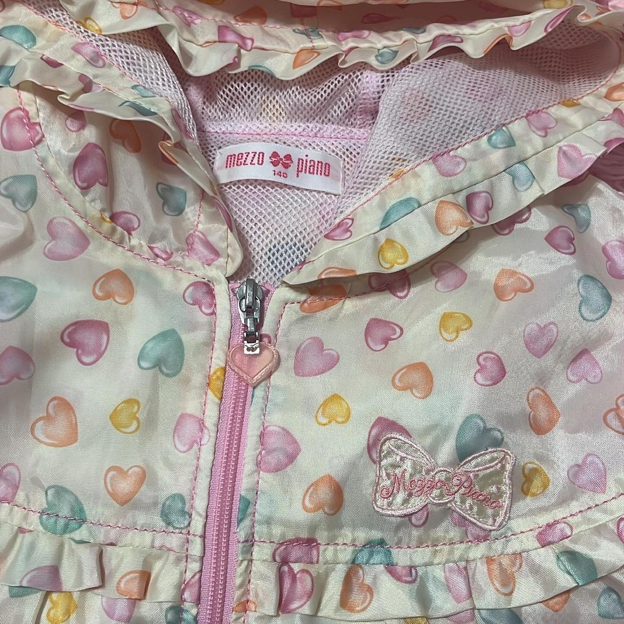 Rare Mezzo piano yellow candy heart rain jacket... - Depop