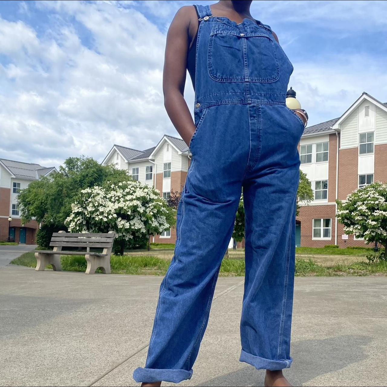 Supreme Logo Denim Overalls - Depop