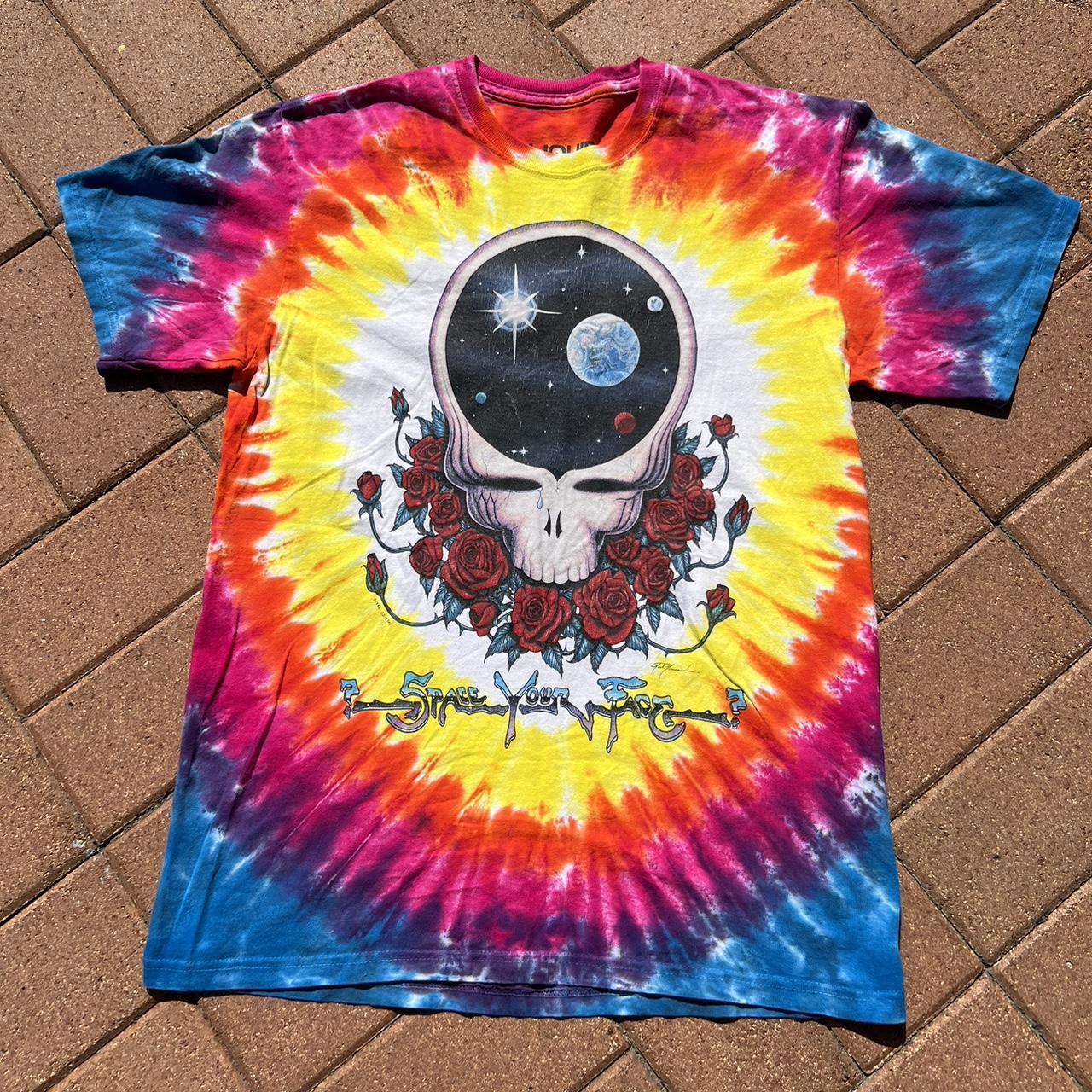 Grateful Dead Men's Space Your Face Tie Dye T-Shirt Multi