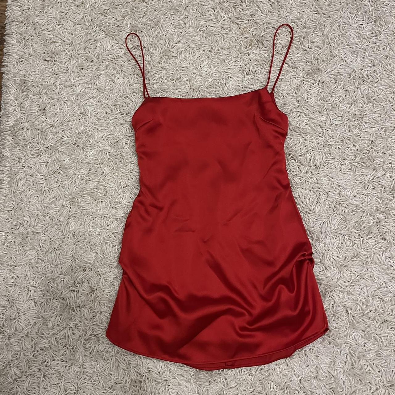 Red silky mixed gals mini dress Originally... Depop