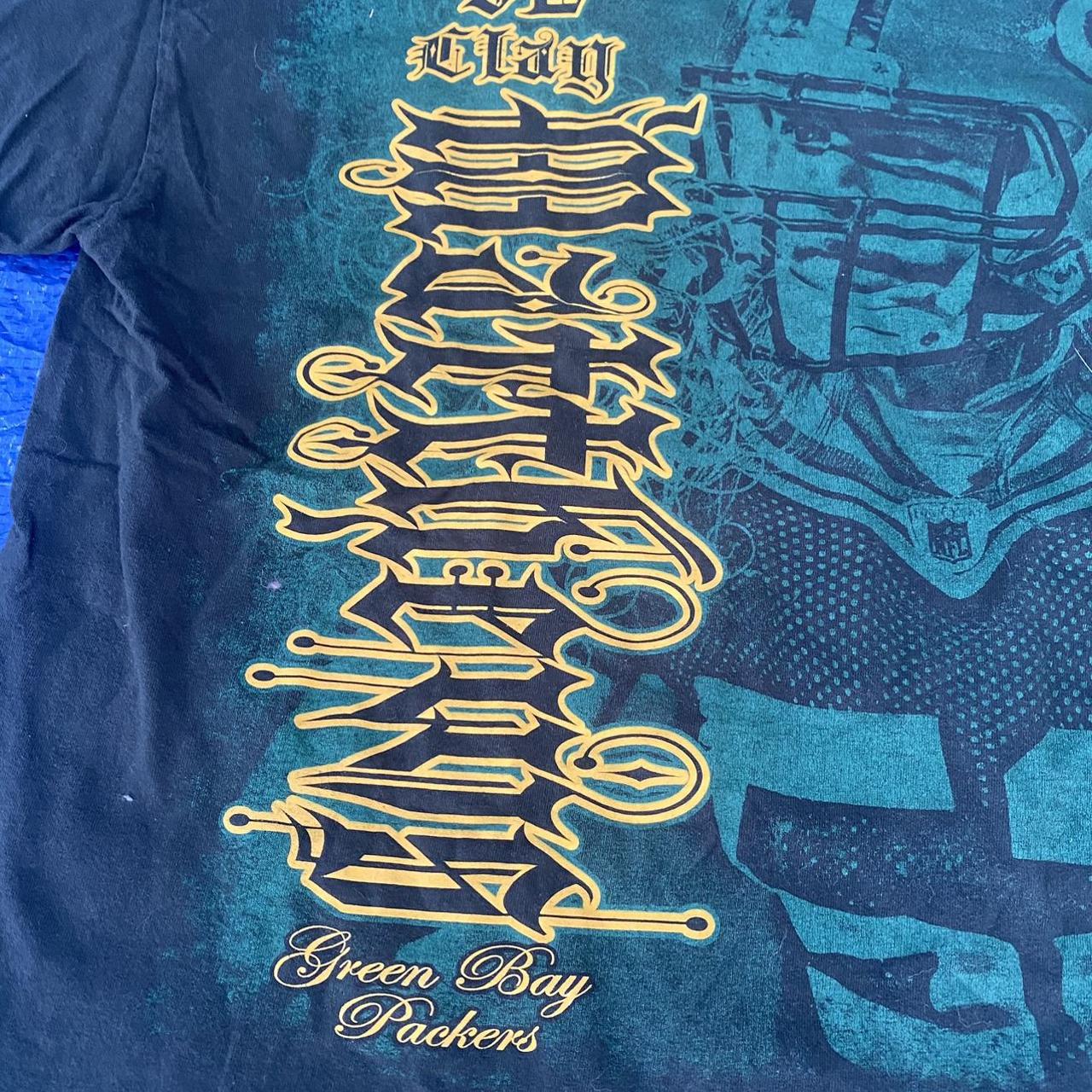 Y2K packers t-shirt featuring Clay Mathews/Bj - Depop