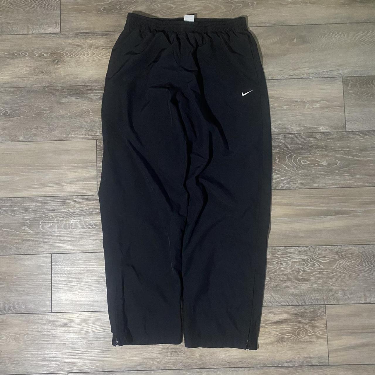 90s NIKE nylon wide pants all Black y2k Nike AIR vintage