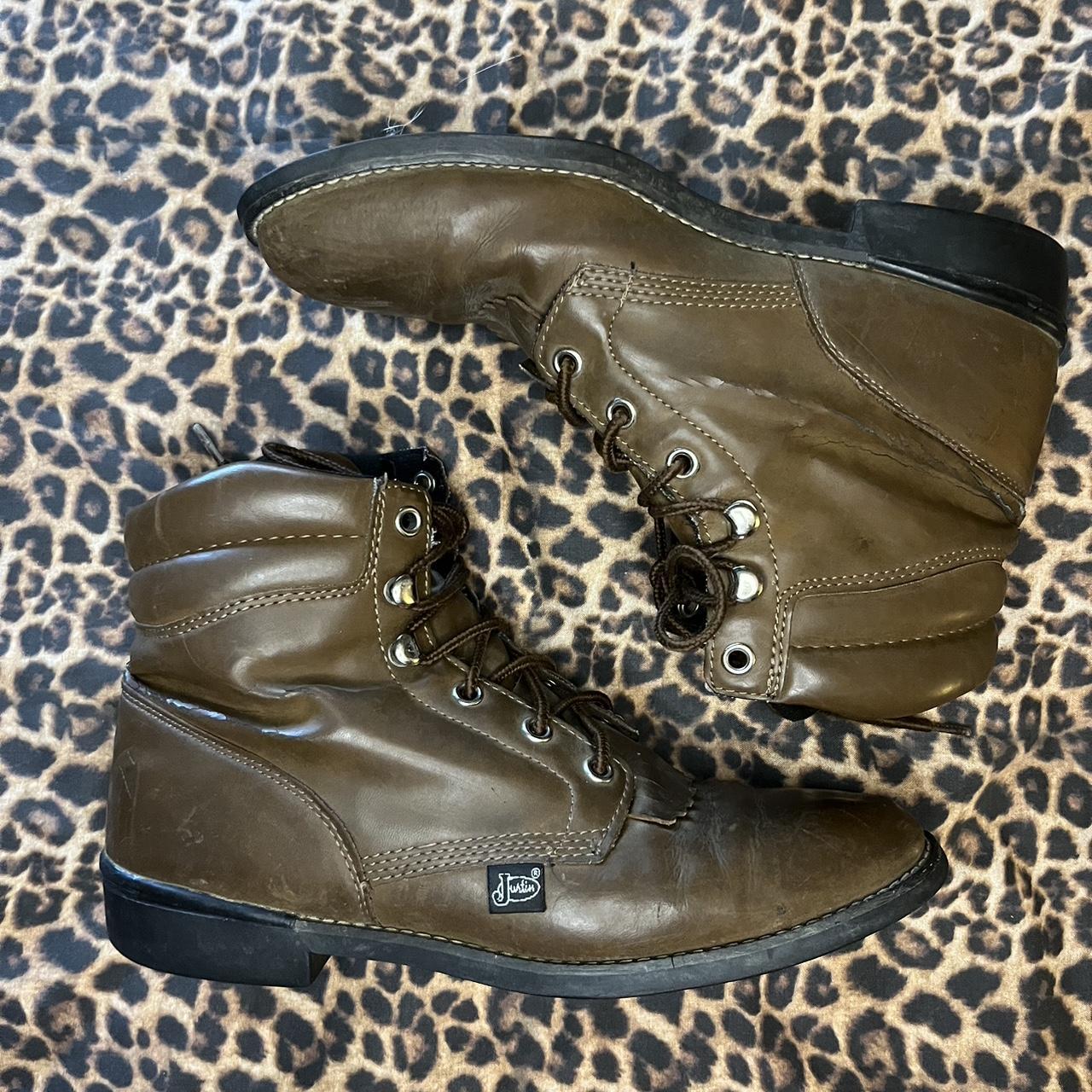 Womens justin clearance lace up boots