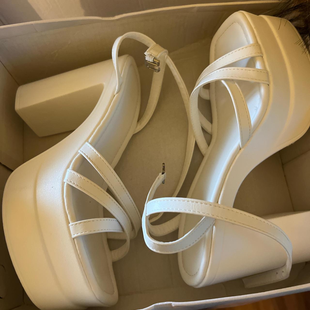 white platform sandals