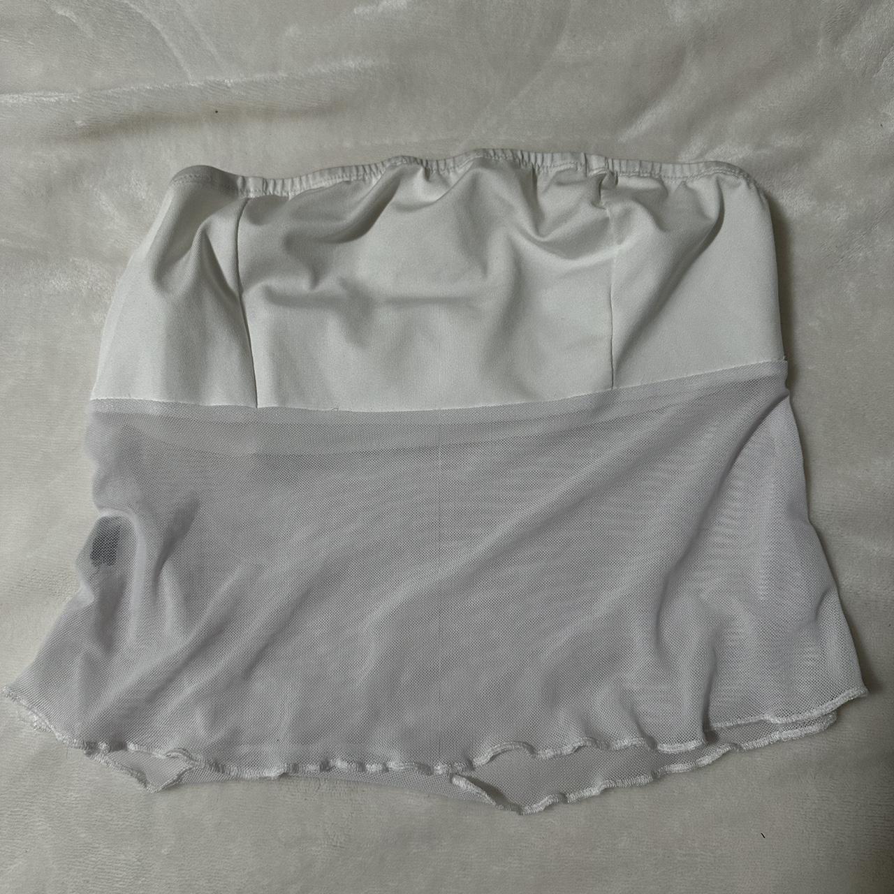 white cropped shein tube top, brand new!! (fits xs/s) - Depop