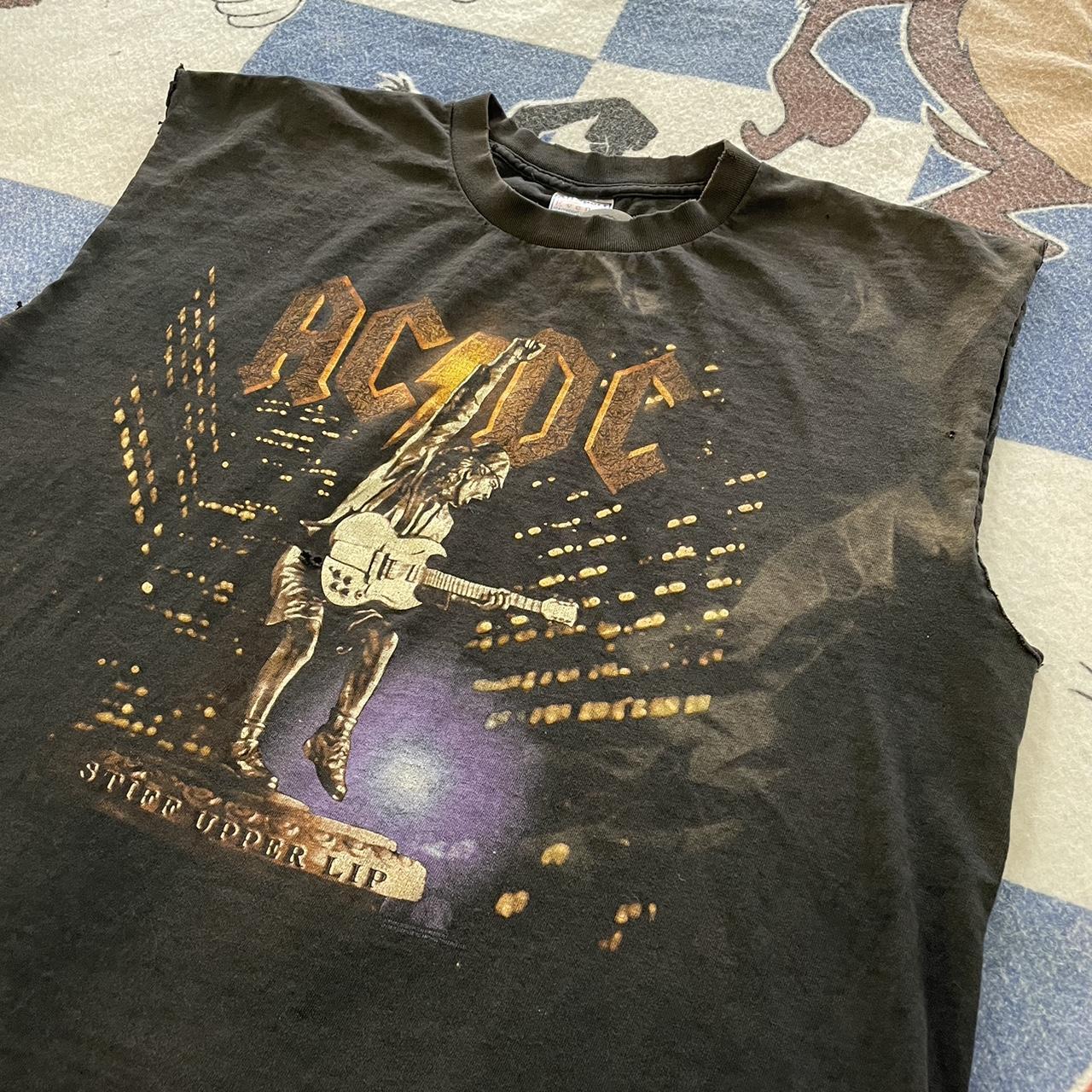 Vintage distressed AC/DC tee size XL Worn perfectly - Depop