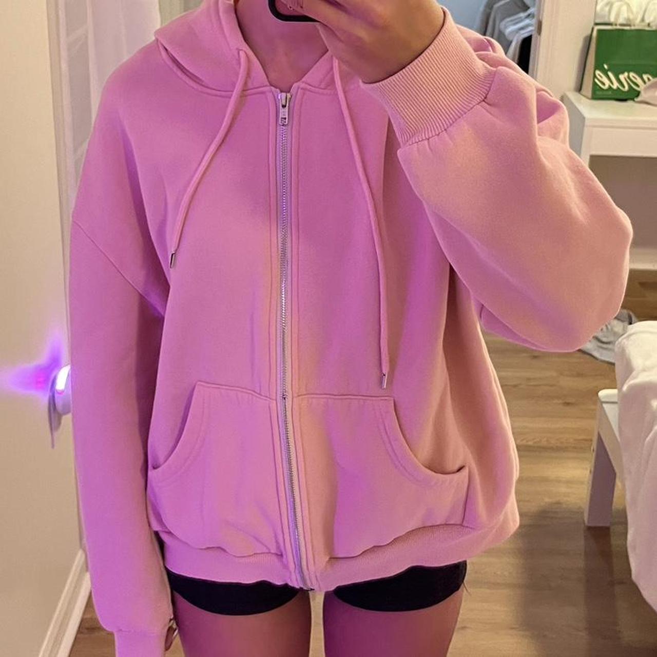 light pink christy hoodie from brandy melville. wore - Depop