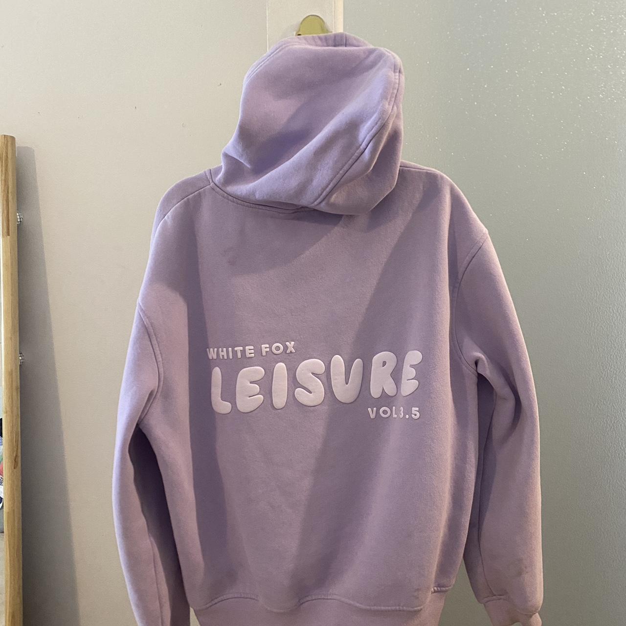 Purple white fox hoodie size xs/s - Depop