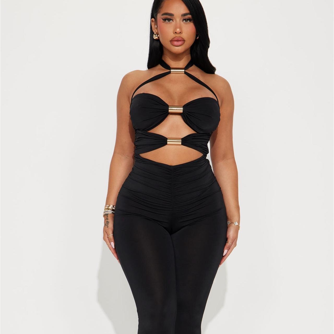 Fashion Nova Sexy Black and Gold Worn Depop