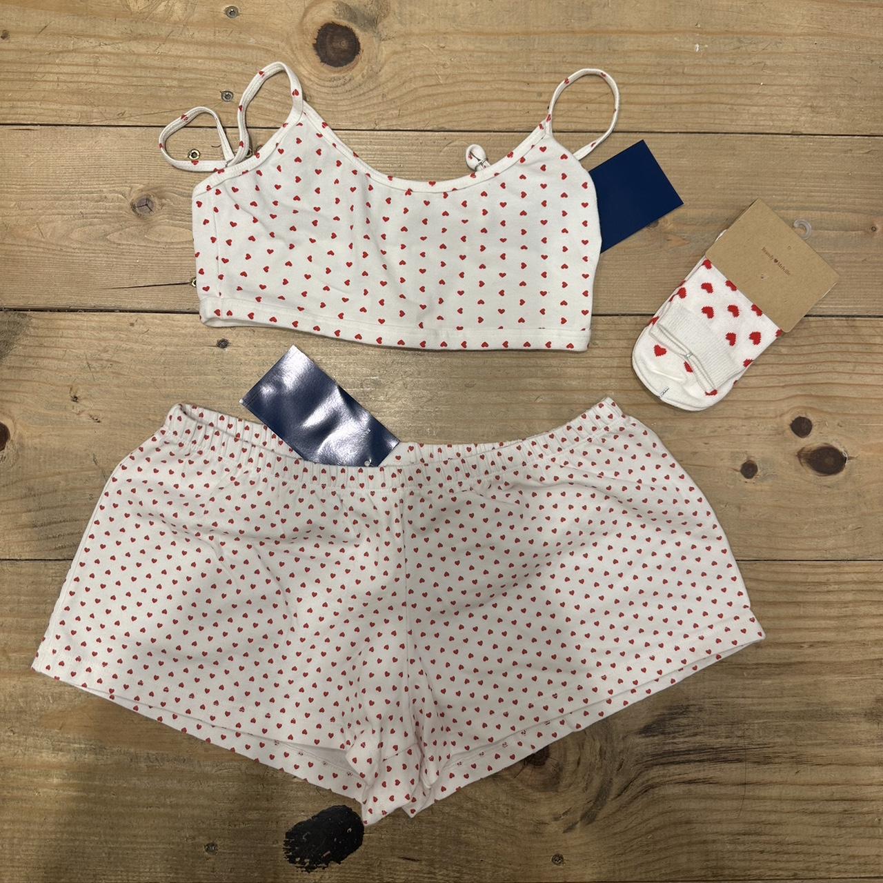 brandy melville heart pj set with socks Depop