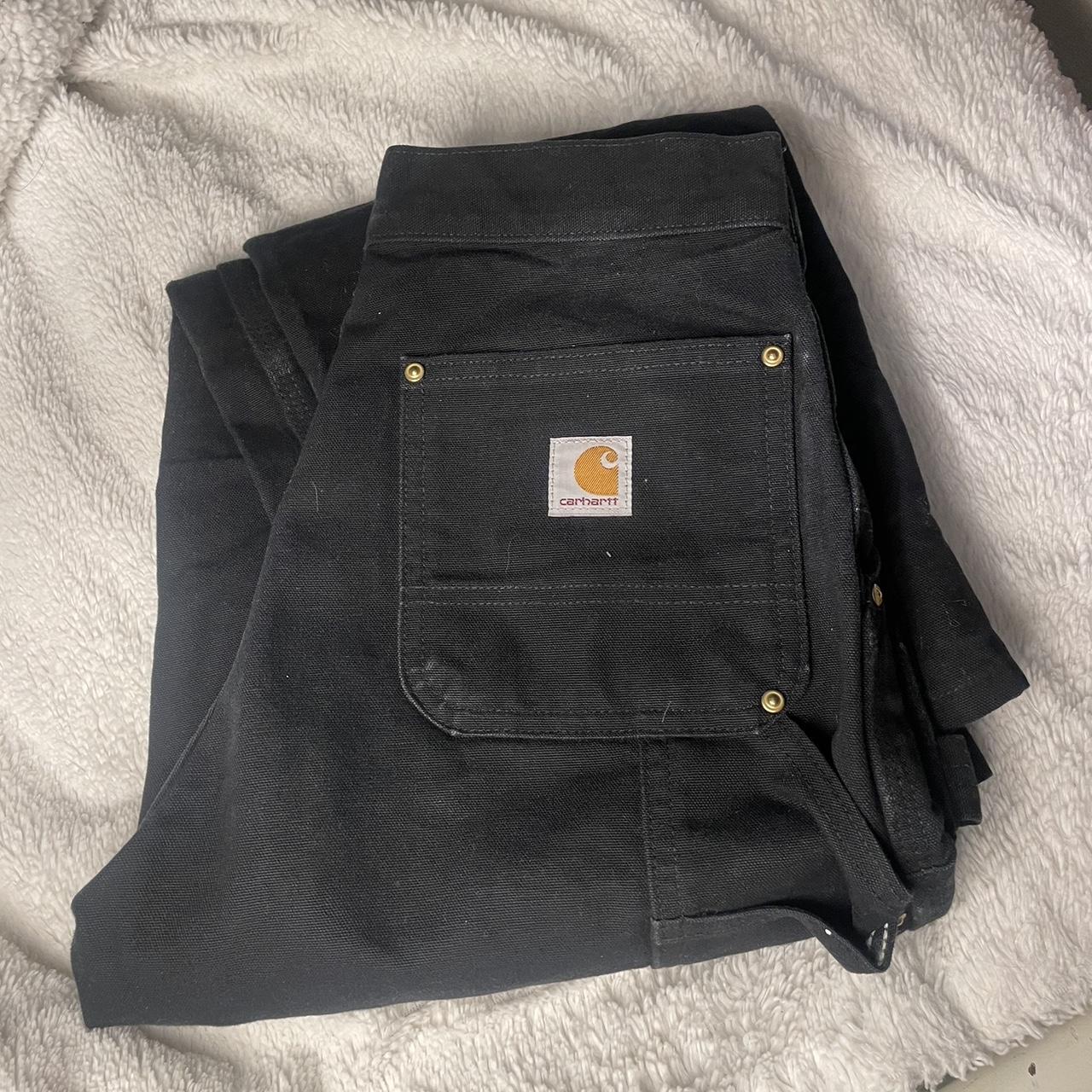 Black carhartt pants double front knee 30x30 - Depop