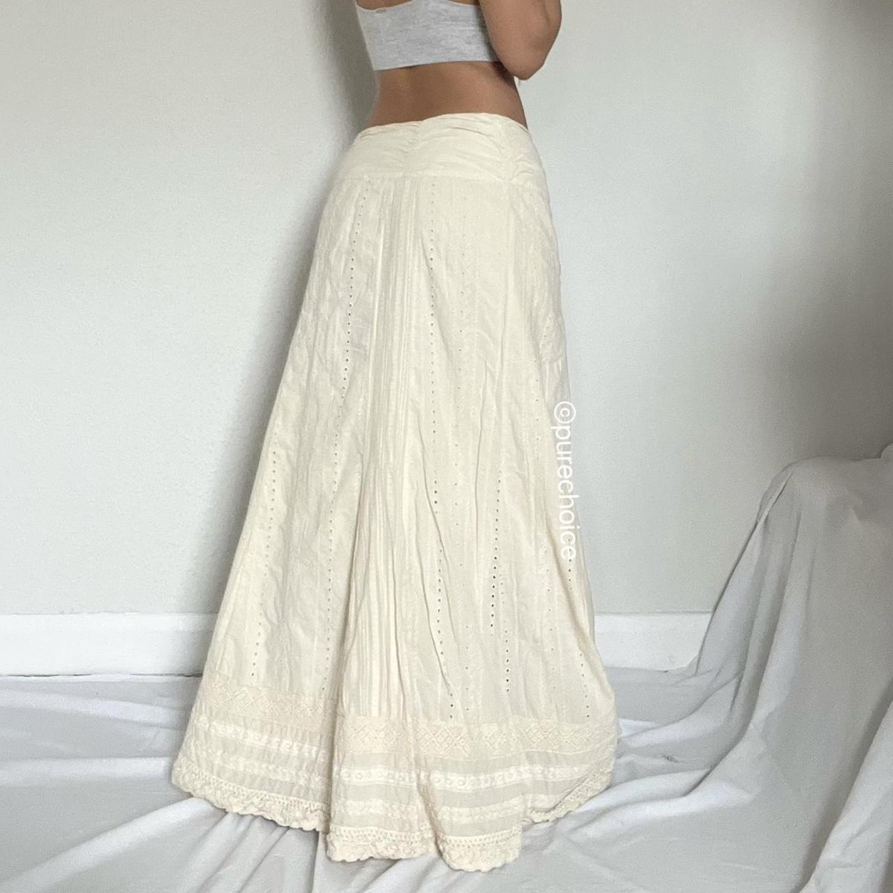 Women's Cream and White Skirt | Depop