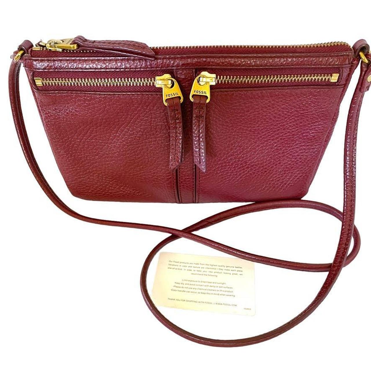 Buy FOSSIL Red Leather Crossbody Handbag Purse at Ubuy India