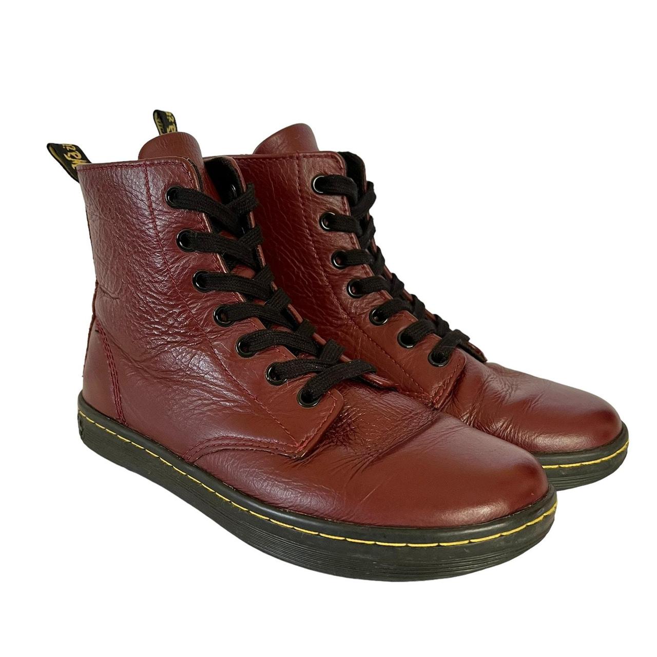 Dr. Martens Leyton Burgundy Leather Casual Combat