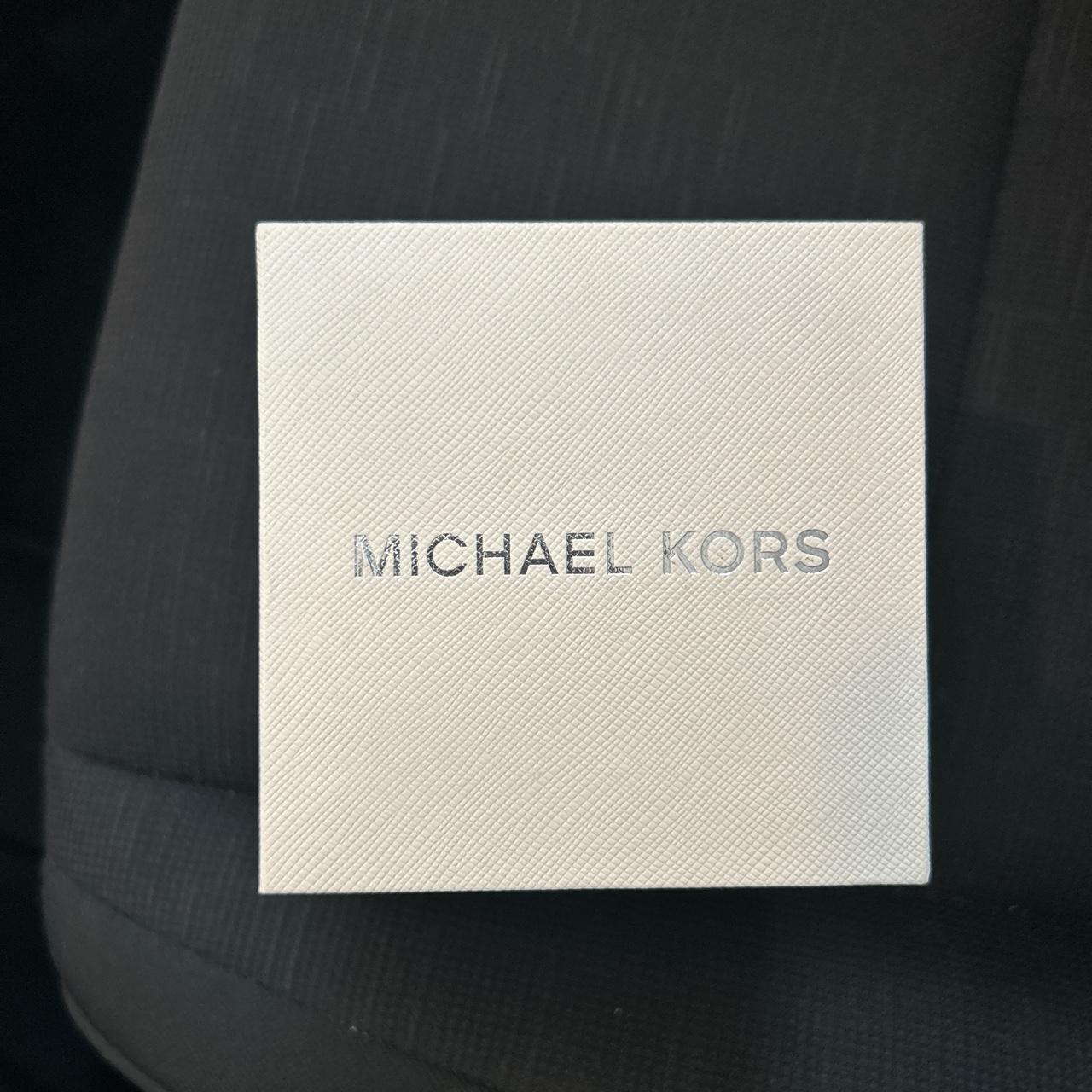 silver Michael Kors watch with tiffany blue Depop