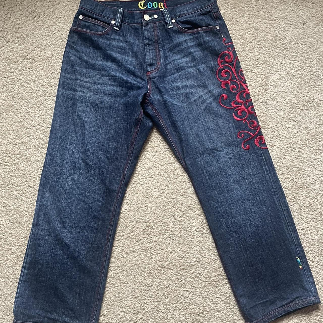Coogi Men's Red and Navy Jeans (2)