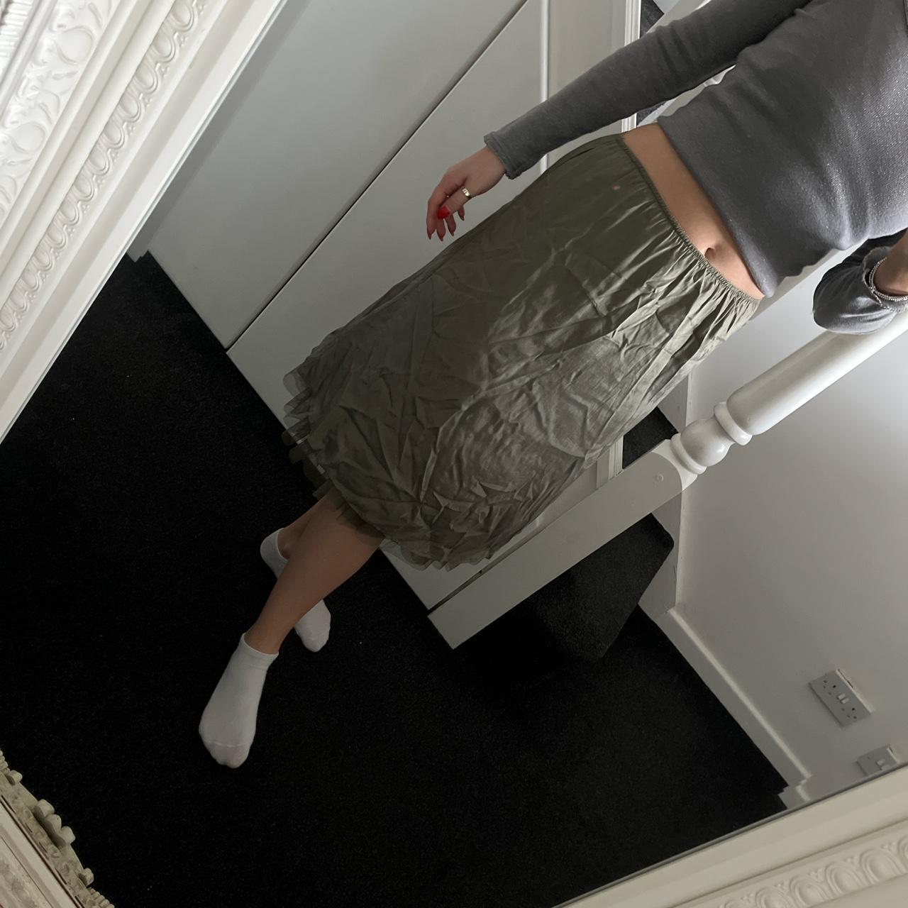 Women S Khaki And Green Skirt Depop