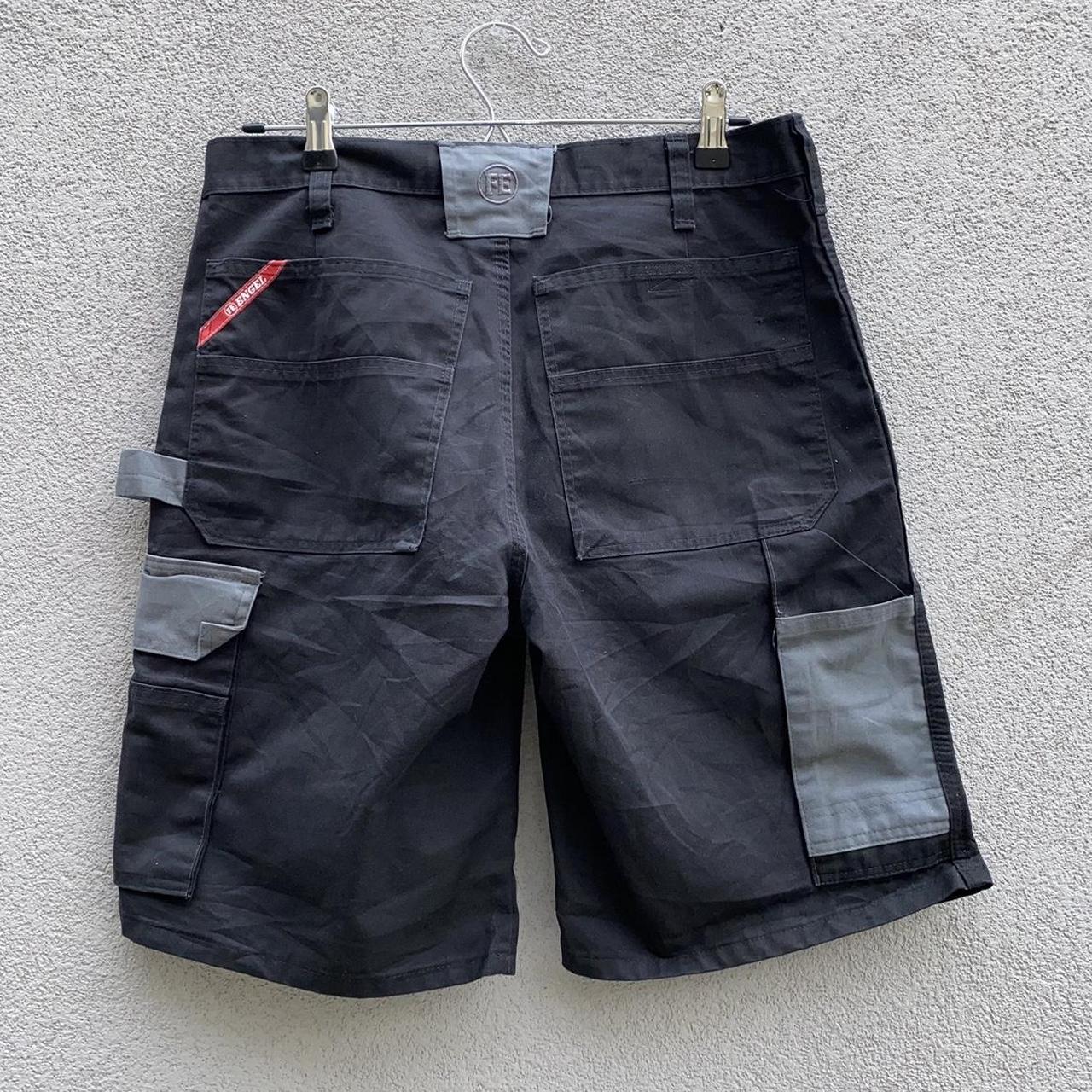 Black and grey utility cargo shorts - Depop