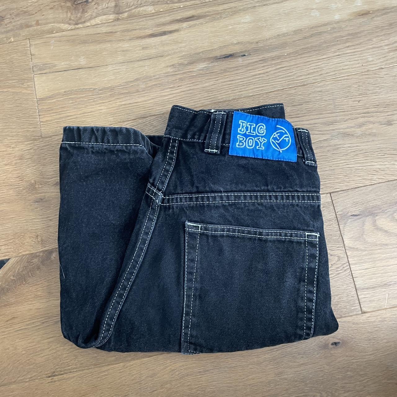 polar bigboy black white stitching jorts!! dm to buy - Depop