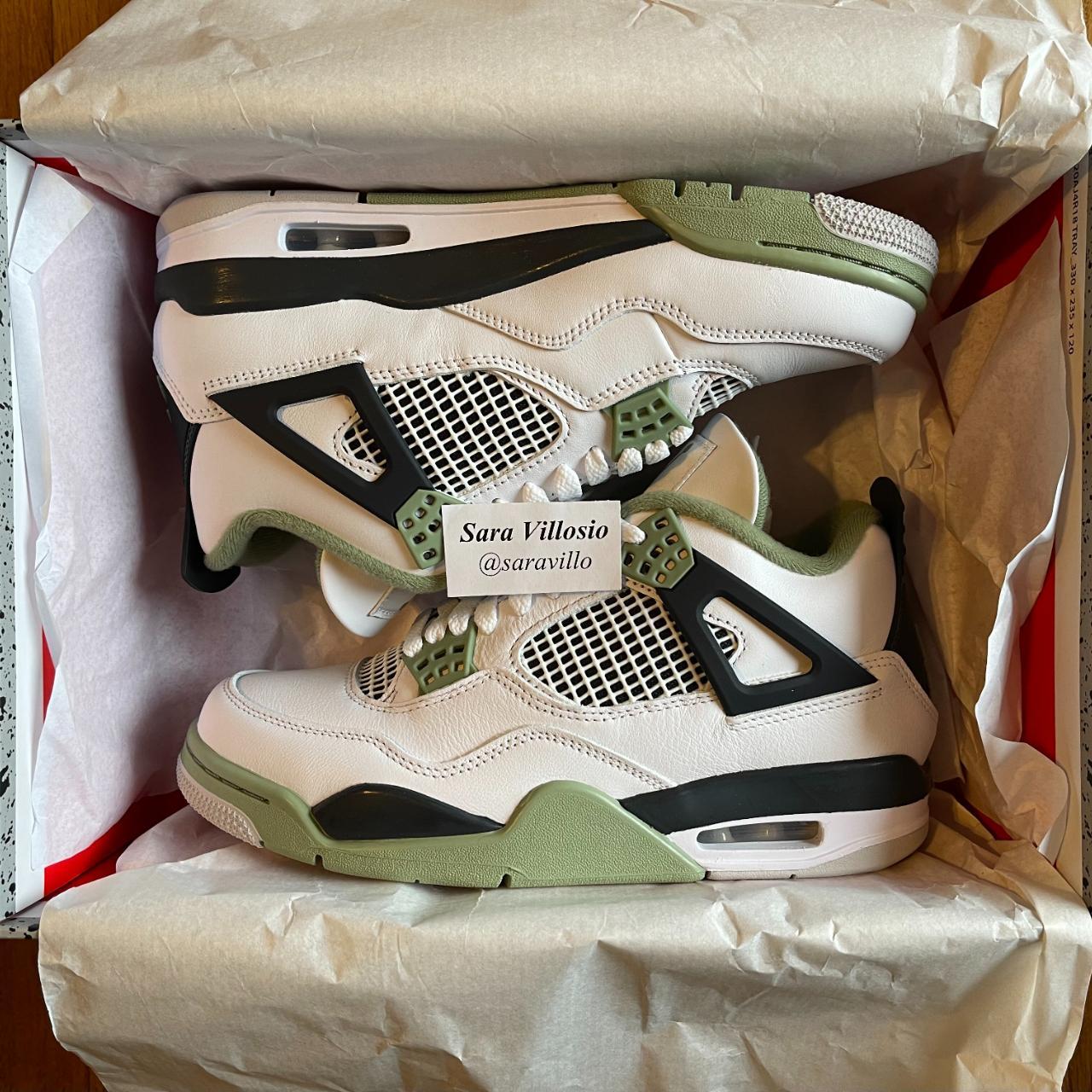 Jordan 4 Retro Seafoam (W) Cond: DS Size: US... - Depop