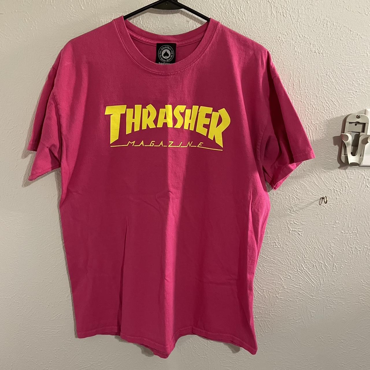 Hot pink thrasher hot sale shirt