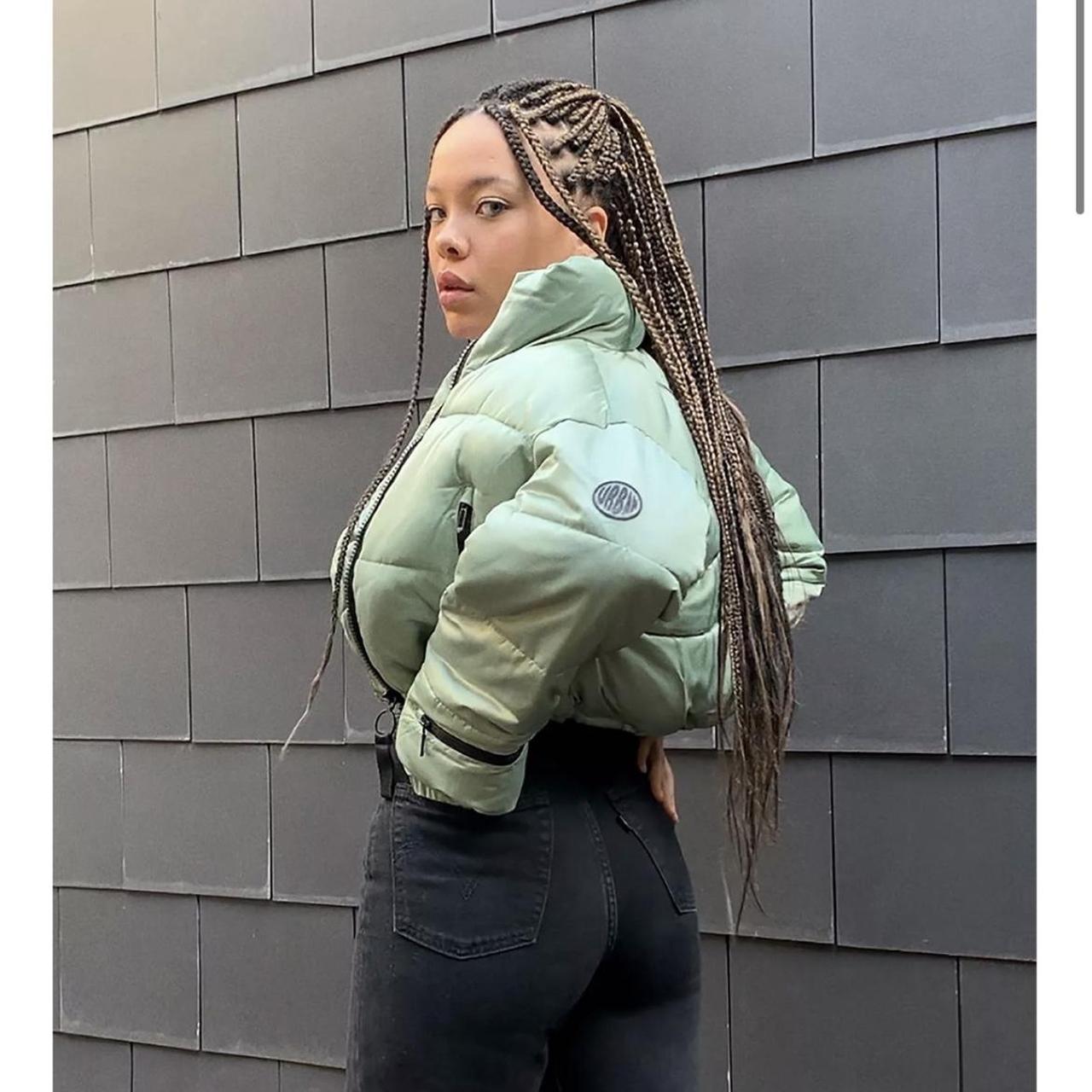 URBAN OUTFITTERS SAGE GREEN PUFFER COAT Size s Depop