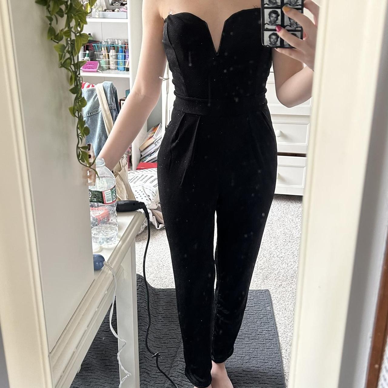 Black sparkly jumpsuit - never worn with tag Bought... - Depop