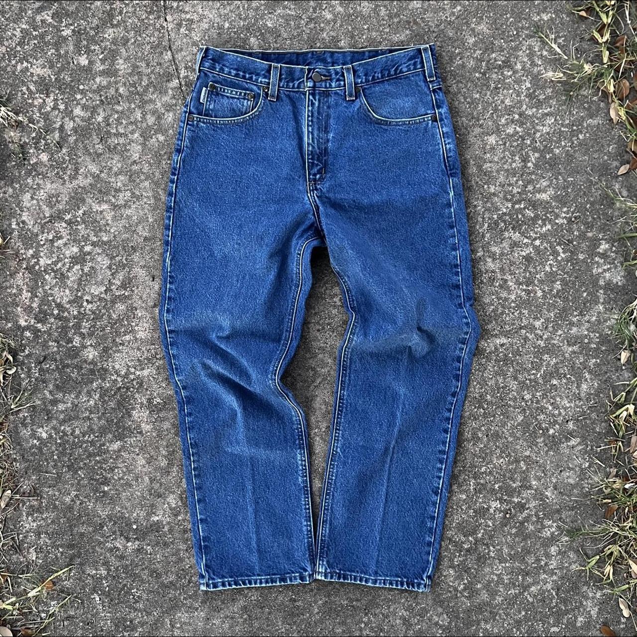 00s Vintage Carhartt Denim Jeans Pants SIZE 34 x... - Depop