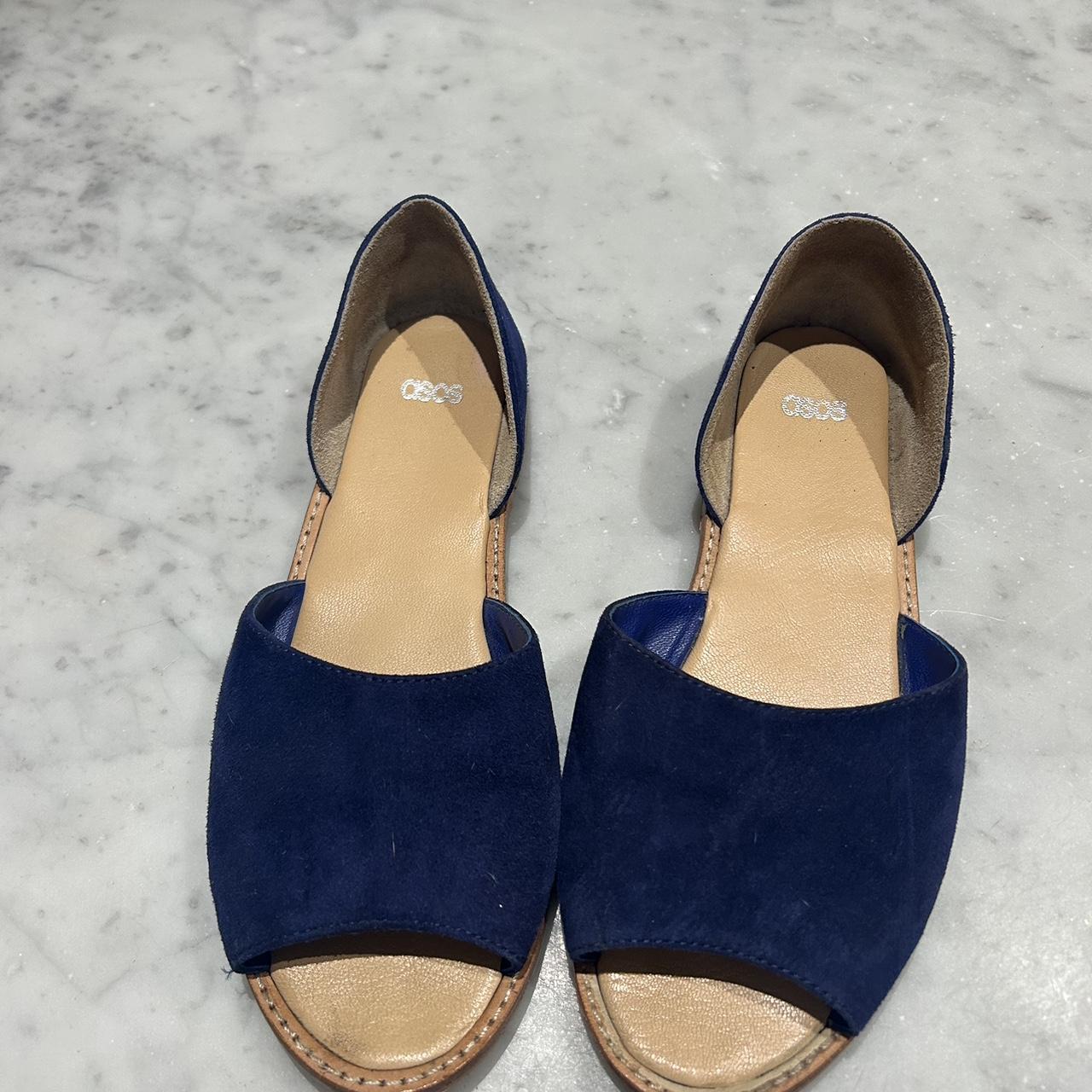 navy blue suede flats