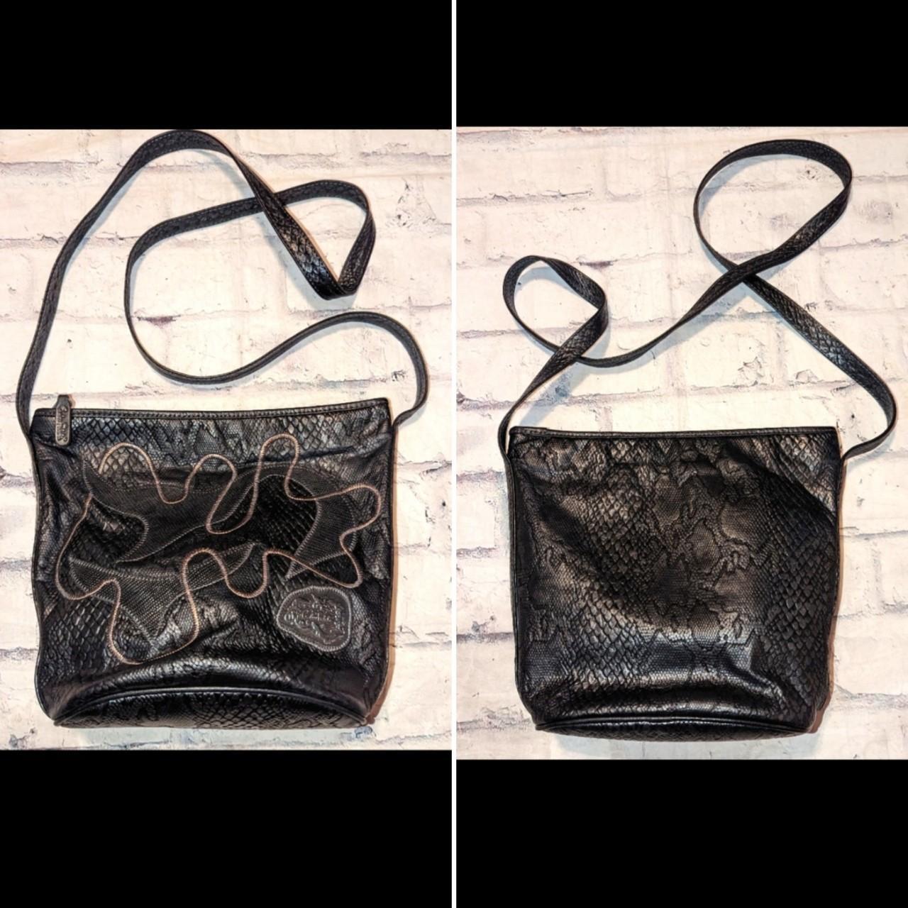Snake Skin Embossed Leather Handbag Vintage Leather Handbag 